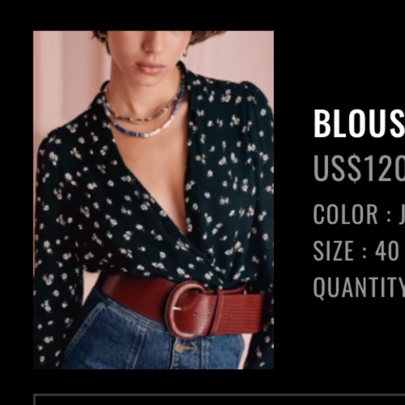 Sezane Abélia Blouse Jacquard Bicolore - Size 40 - Picture 1 of 2